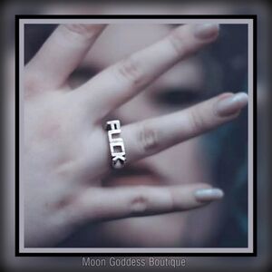 FUČK ✦ Stainless Steel Ring ✦ Punk Biker Gothic Statement Unisex Mirror-Polished